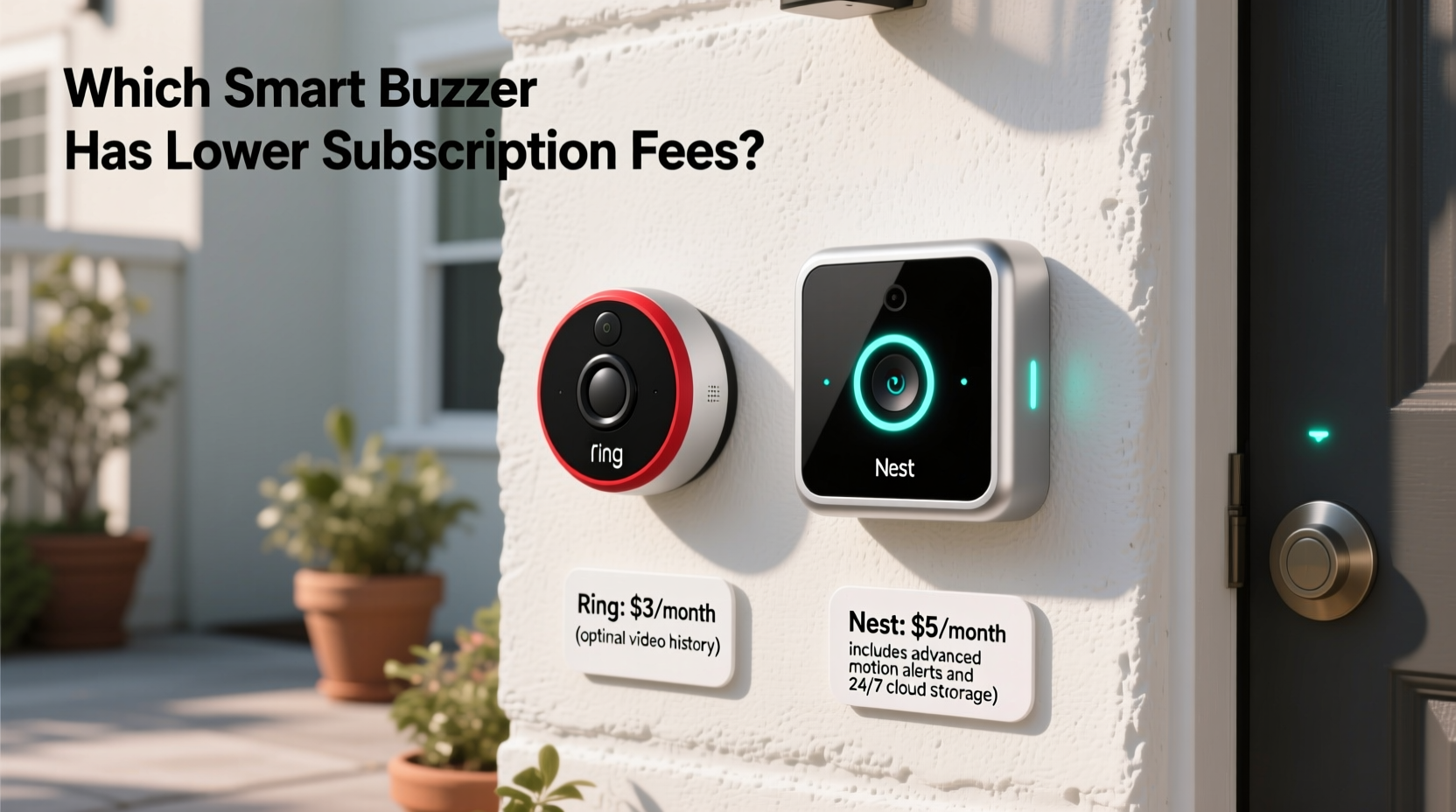 ring doorbell vs nest hello which smart buzzer has less subscription fees