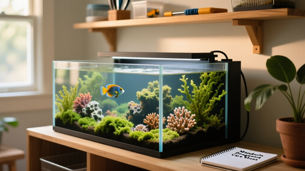 Aquarium sump with refugium section containing macroalgae and live rock