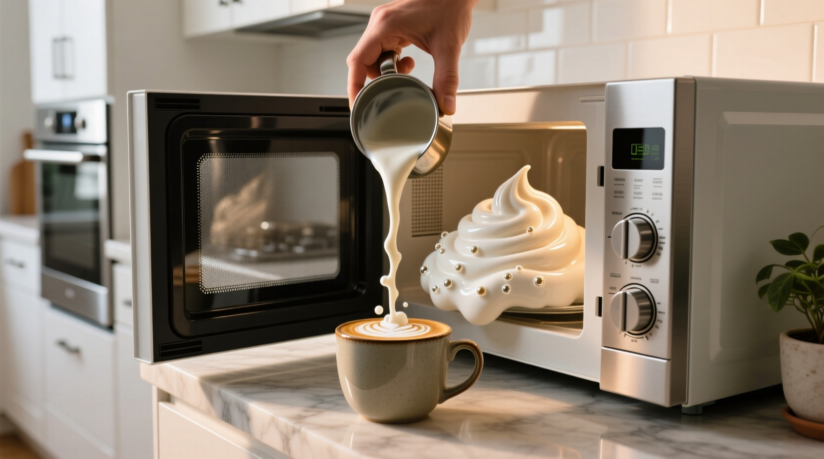 make milk foam in your microwave for gourmet froth at h