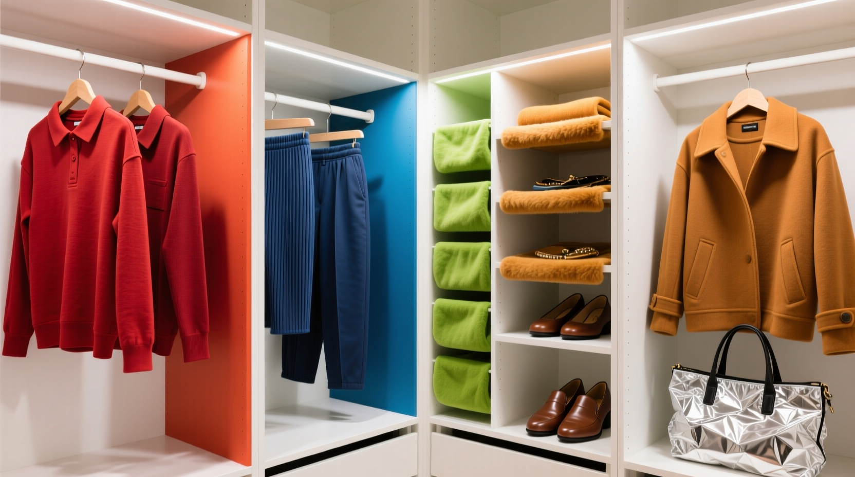 adhd closet organization color touch only