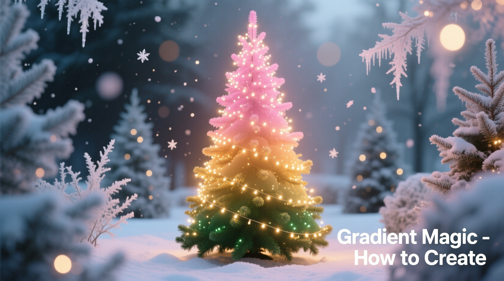 how to create a gradient color scheme on a christmas tree with lights