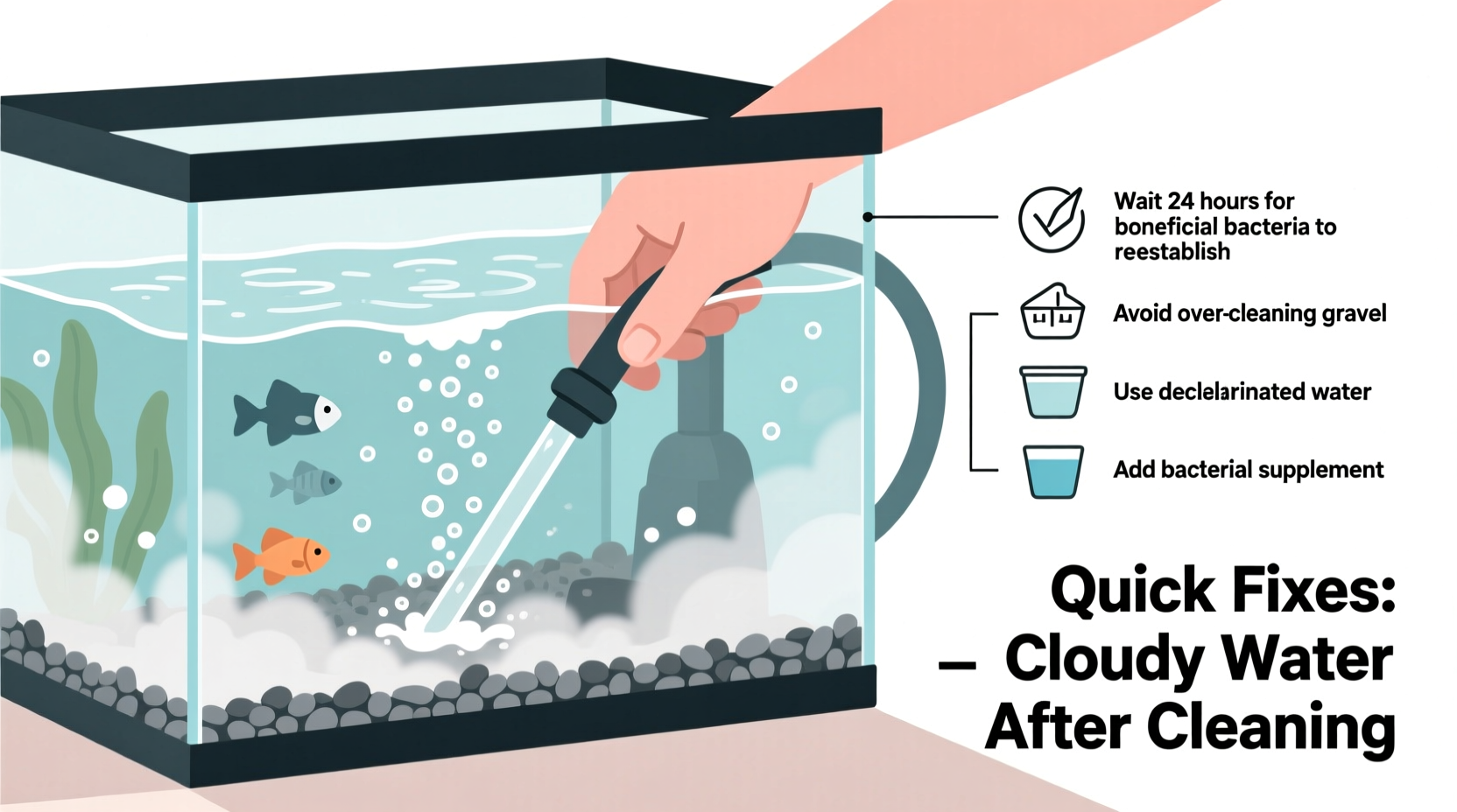 Image showcasing Why Is My Fish Tank Water Cloudy After Cleaning Quick Fixes