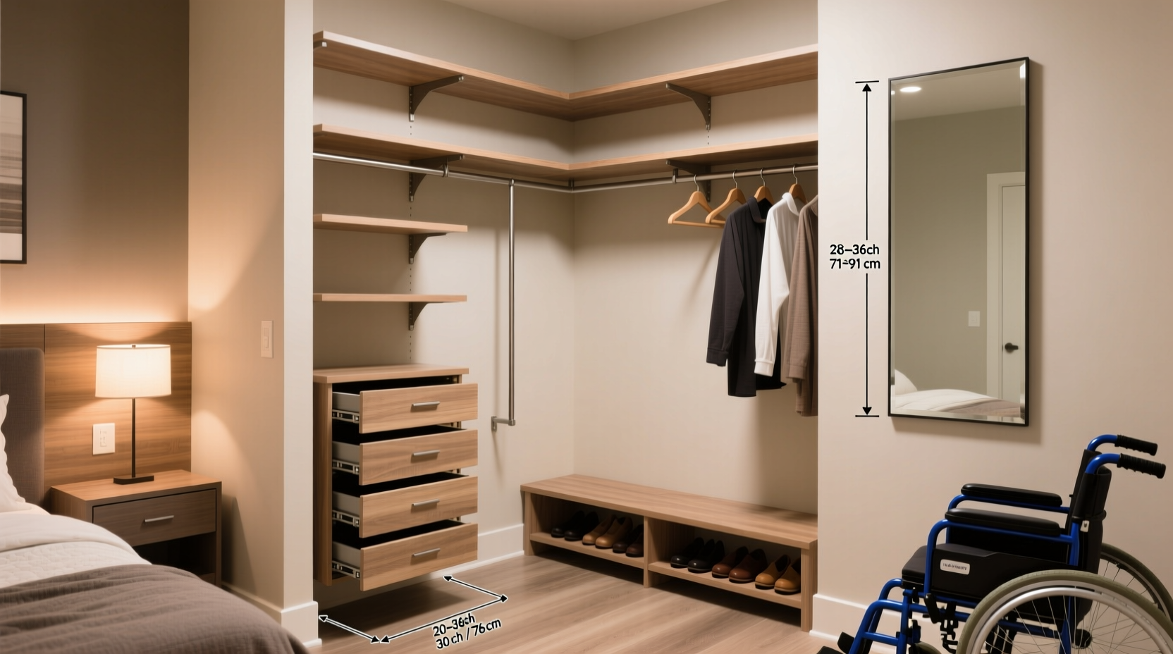 wheelchair accessible closet layout