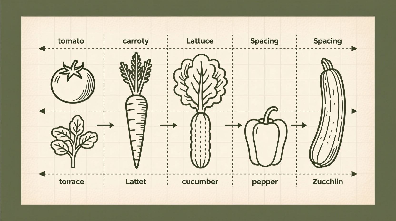 vegetable planting spacing chart