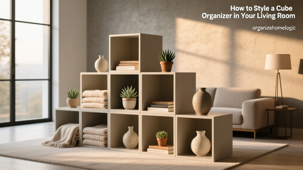 How to Style a Cube Organizer in Your Living Room