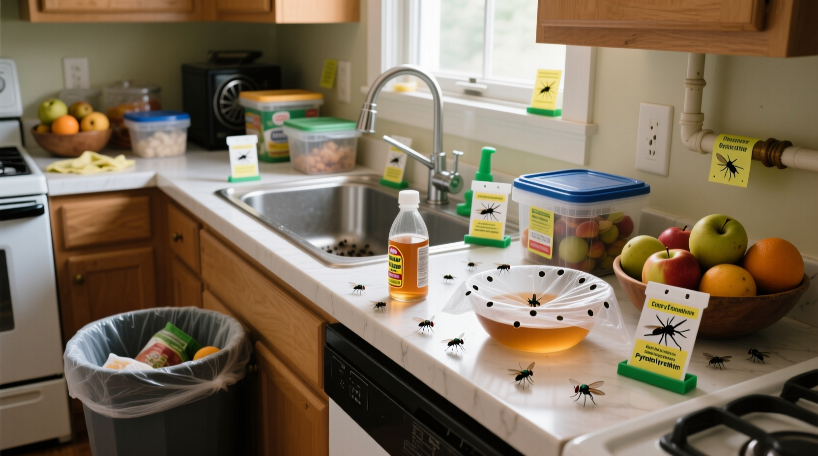 how to get rid of fruit flies in the kitchen when the vinegar trap stops working