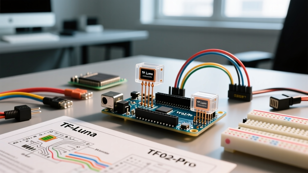 Laser Distance Sensor Arduino Tutorial: Wire the TF-Luna & TF02