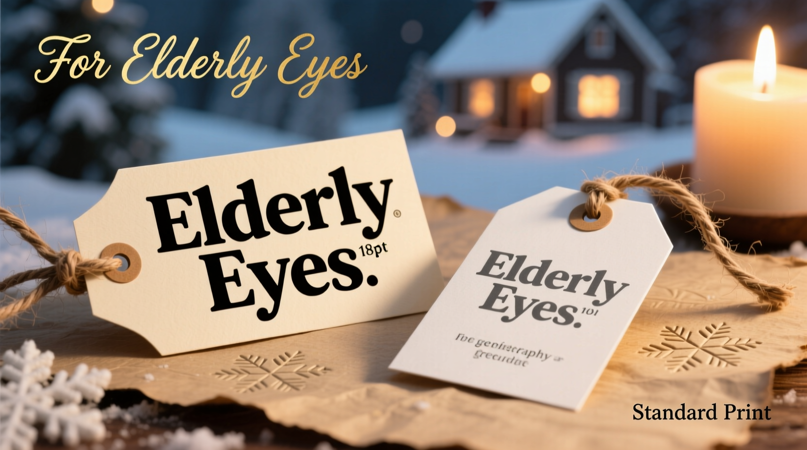 christmas gift tag font size guide for elderly recipients vs standard print which improves readability