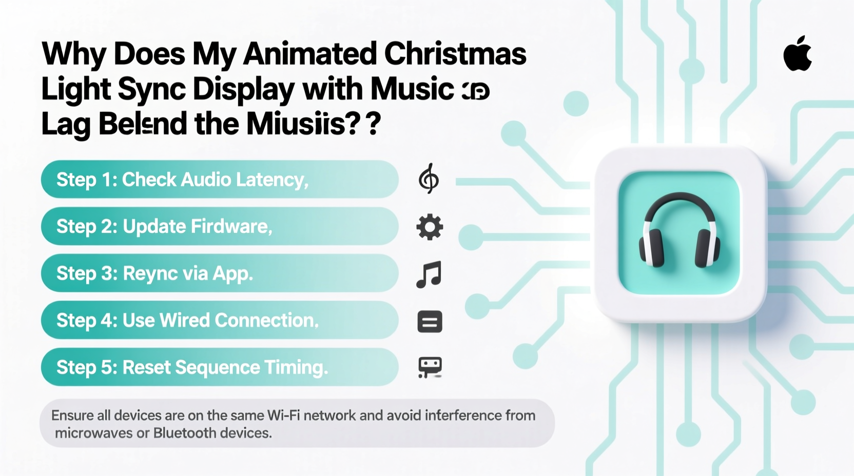 why does my animated christmas light display lag behind the music timing fix in under 5 minutes