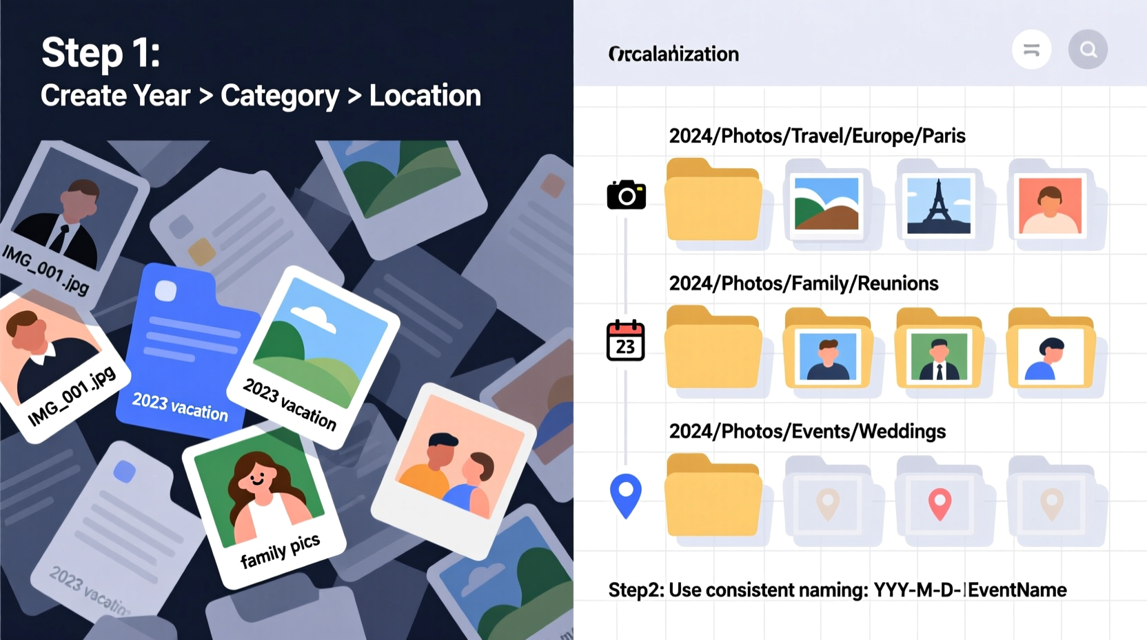 how to organize digital photos without cloud storage using local folders efficiently