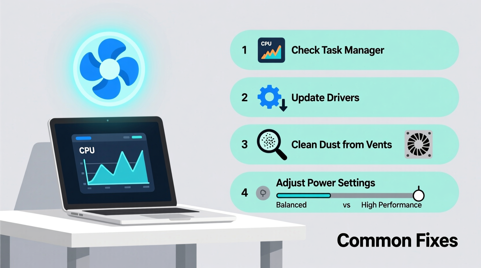 why does my laptop fan keep running loudly even when idle common fixes