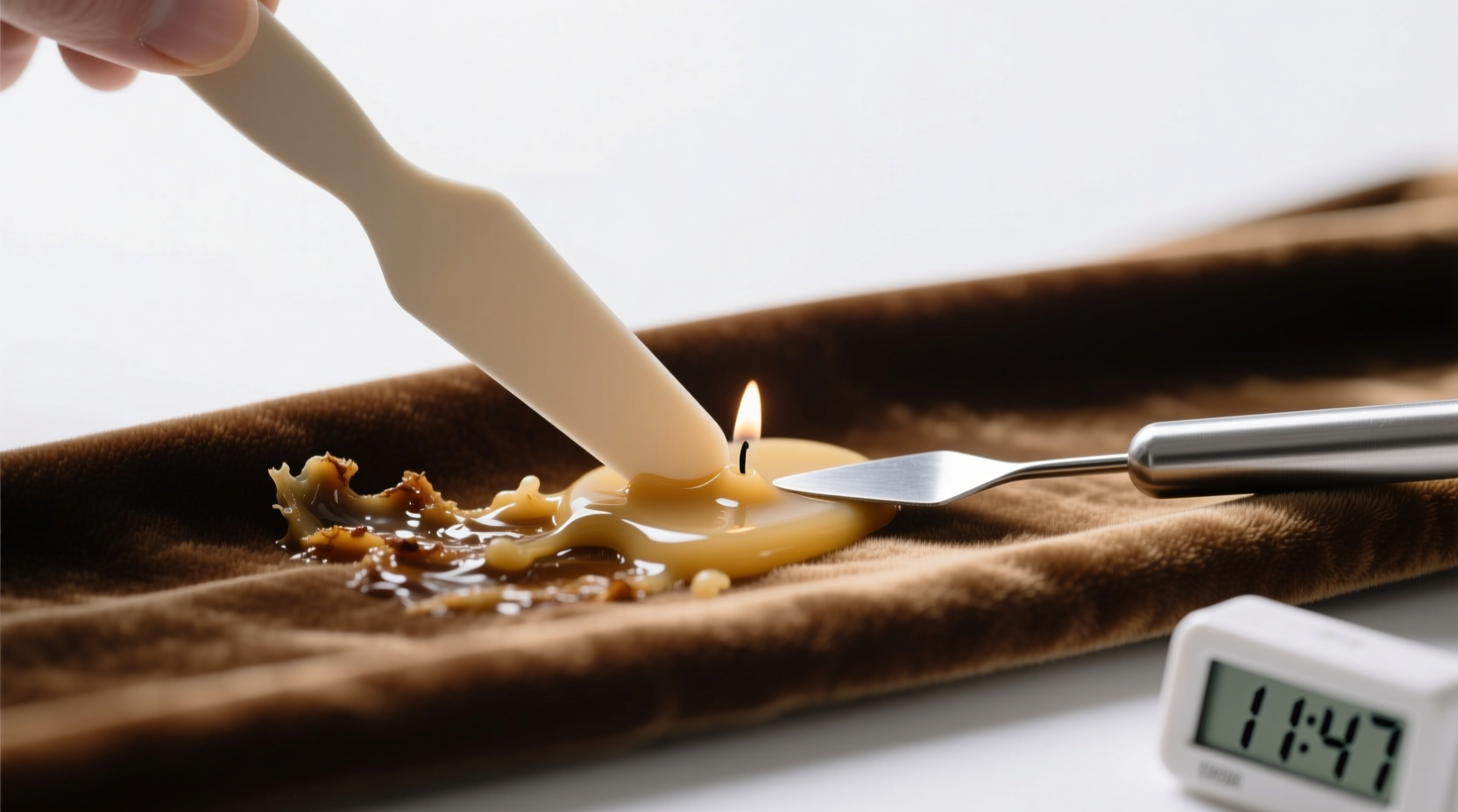 how to remove candle wax from velvet pillows