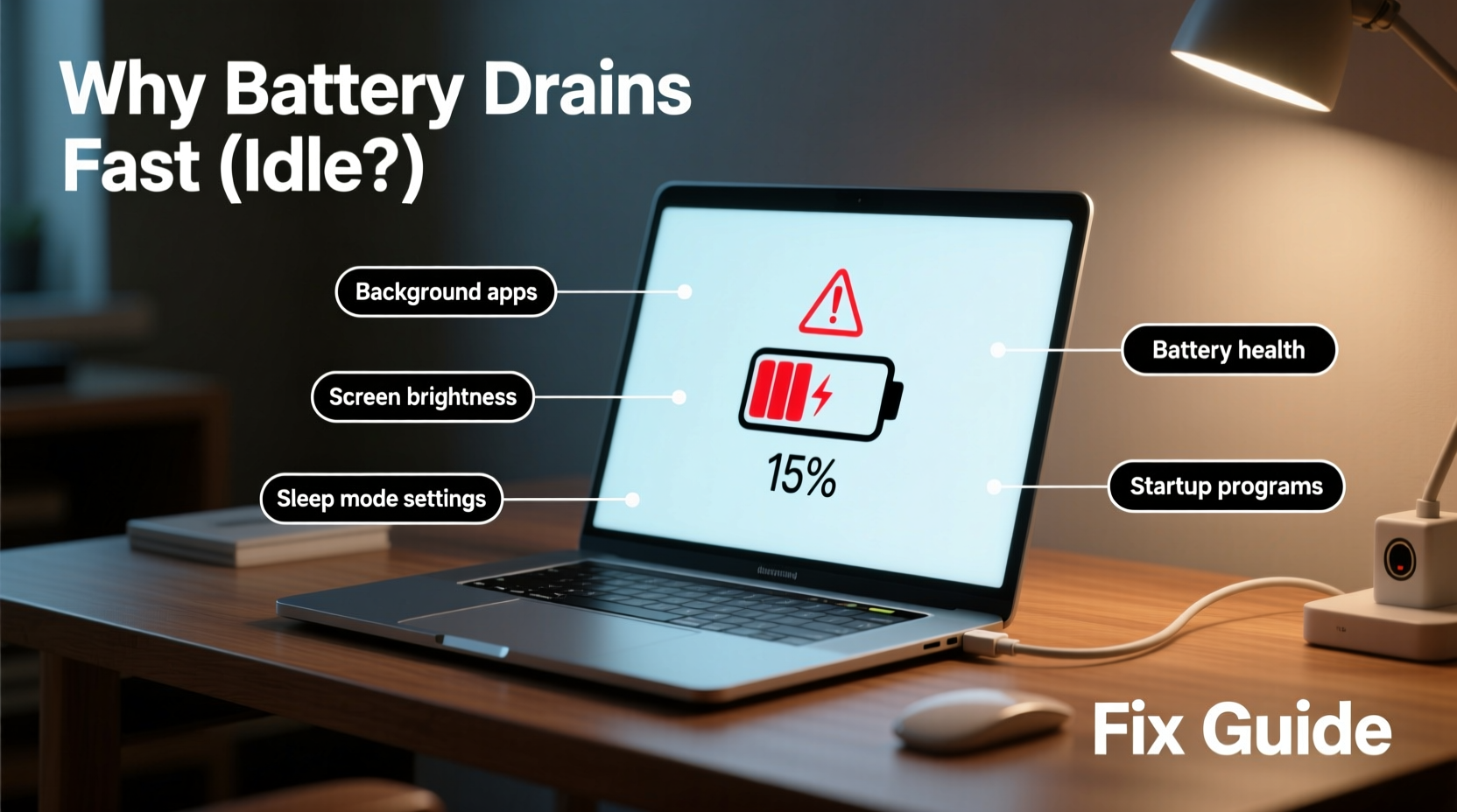 why does my laptop battery drain so fast even when idle and how to fix it