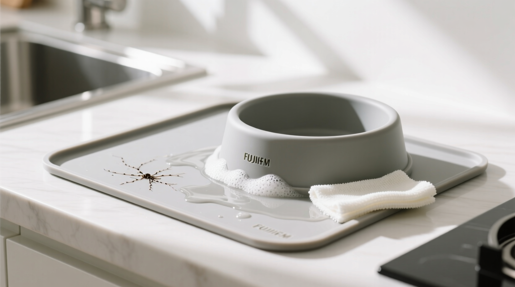 how to clean a silicone pet bowl mat without residue