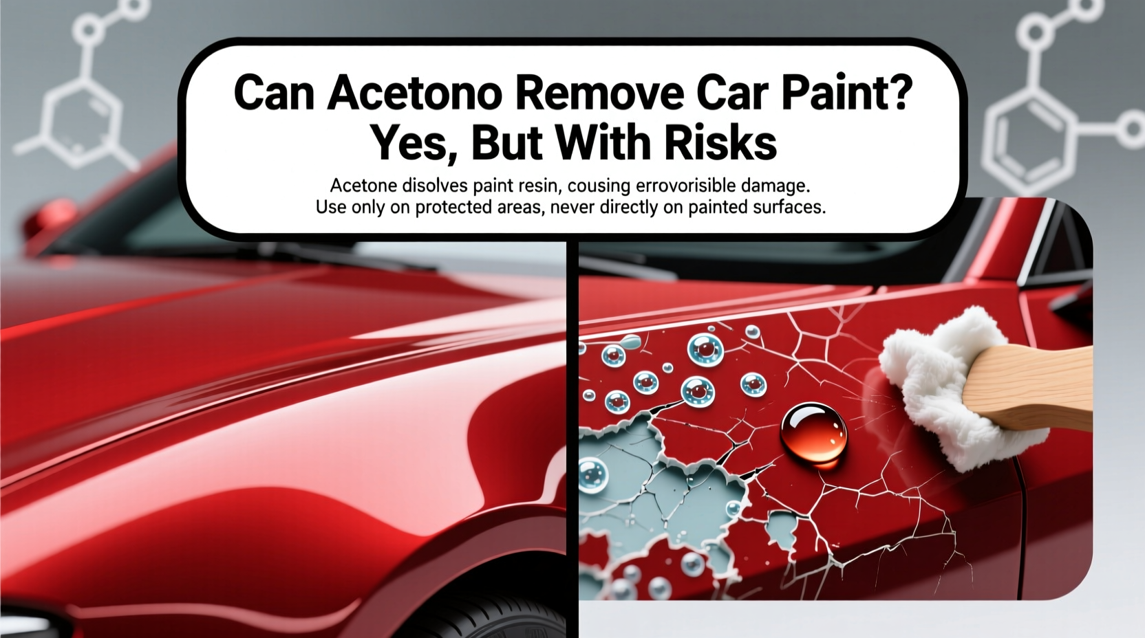 can acetone remove car paint