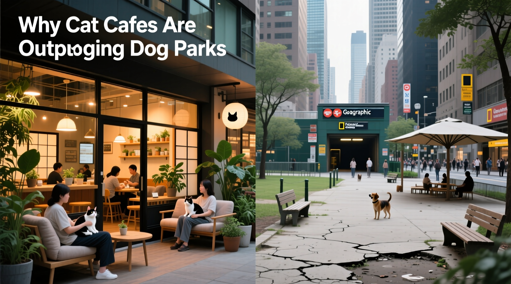 why are cat cafes expanding faster than dog parks in urban areas