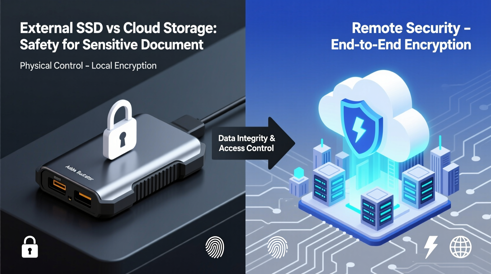external ssd vs cloud storage which is safer for backing up sensitive documents