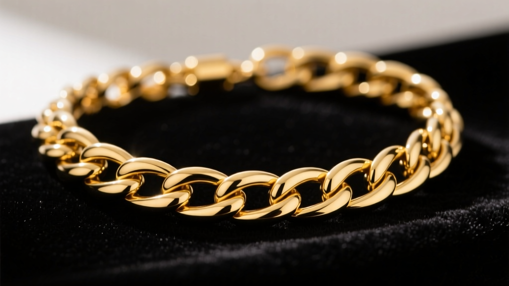 Macro shot of 18k yellow gold basket weave chain necklace on dark velvet, showing intricate interlocking links and high polish.