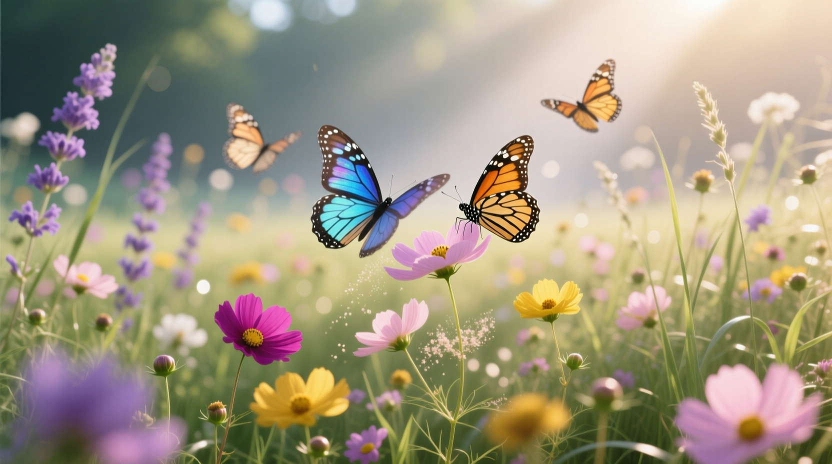 butterflies flowers