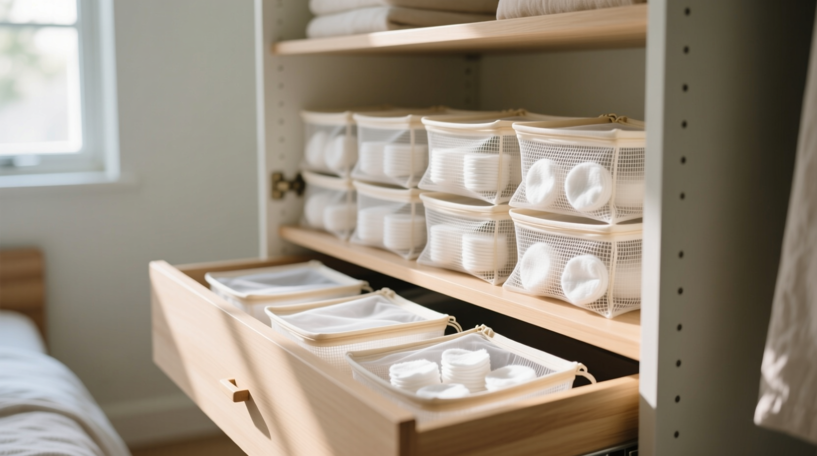 closet organization tips for reusable cotton rounds