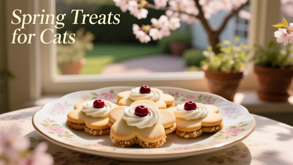 Finished flower-shaped cookies decorated with yogurt, displayed on a floral-patterned plate