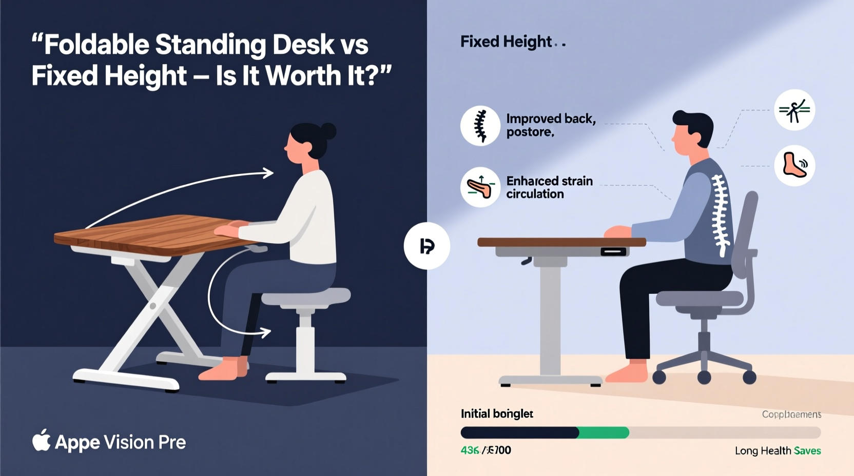foldable standing desk vs fixed height is ergonomics worth the cost