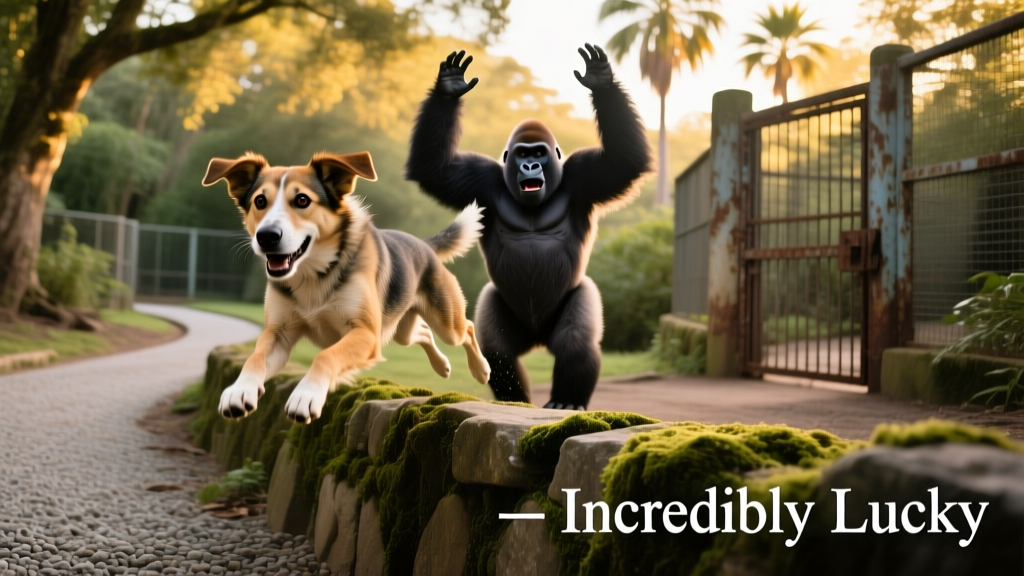Watch This 'Incredibly Lucky' Dog Escape Gorillas After Sneaking Into Zoo Enclosure
