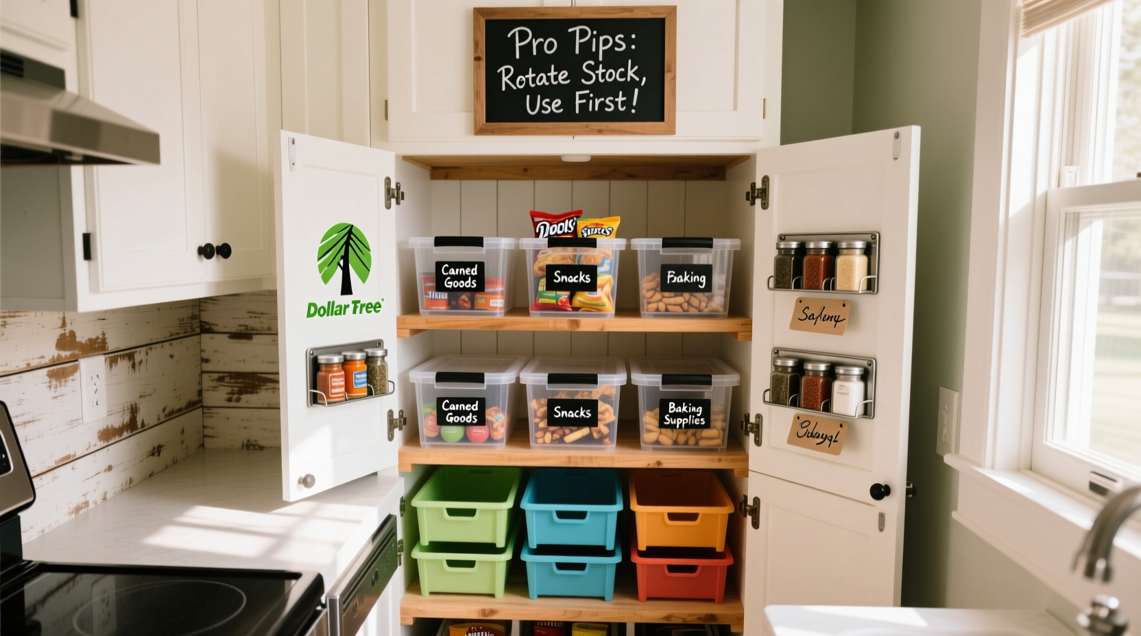 how to organize a tiny pantry like a pro with dollar store hacks that work