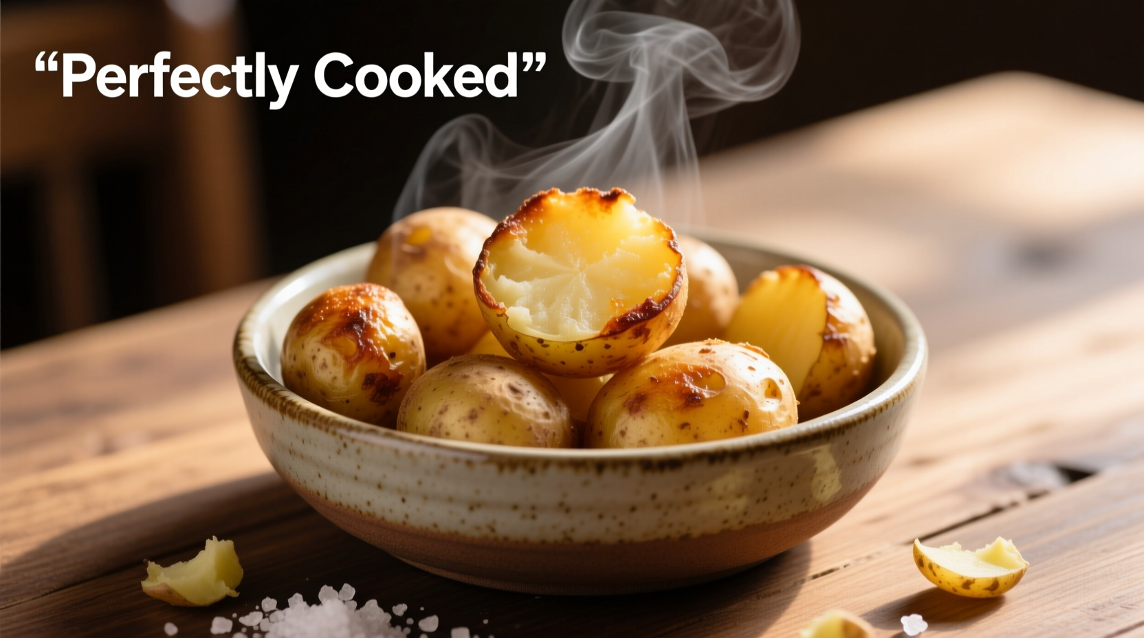Perfectly cooked express potatoes in bowl
