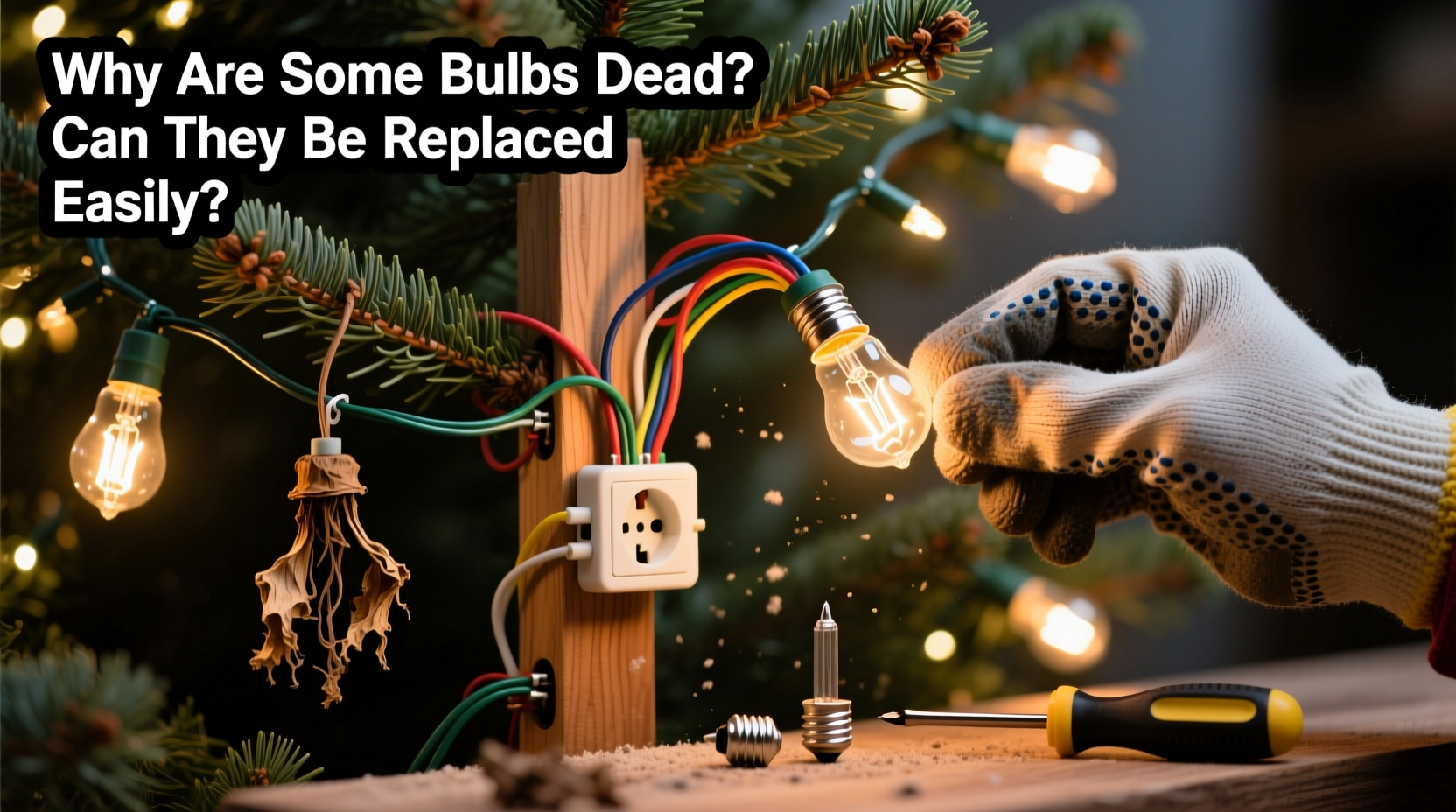 why does my pre lit tree have dead bulbs and can i replace them easily