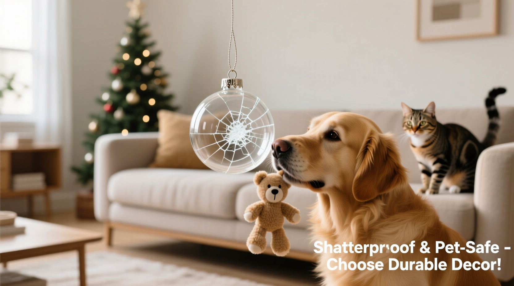 how to choose shatterproof ornaments if you have playful pets