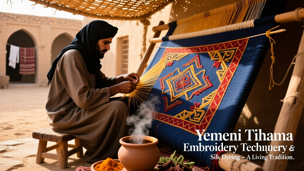 Yemeni Tihama Embroidery Techniques And Silk Thread Dyeing Methods
