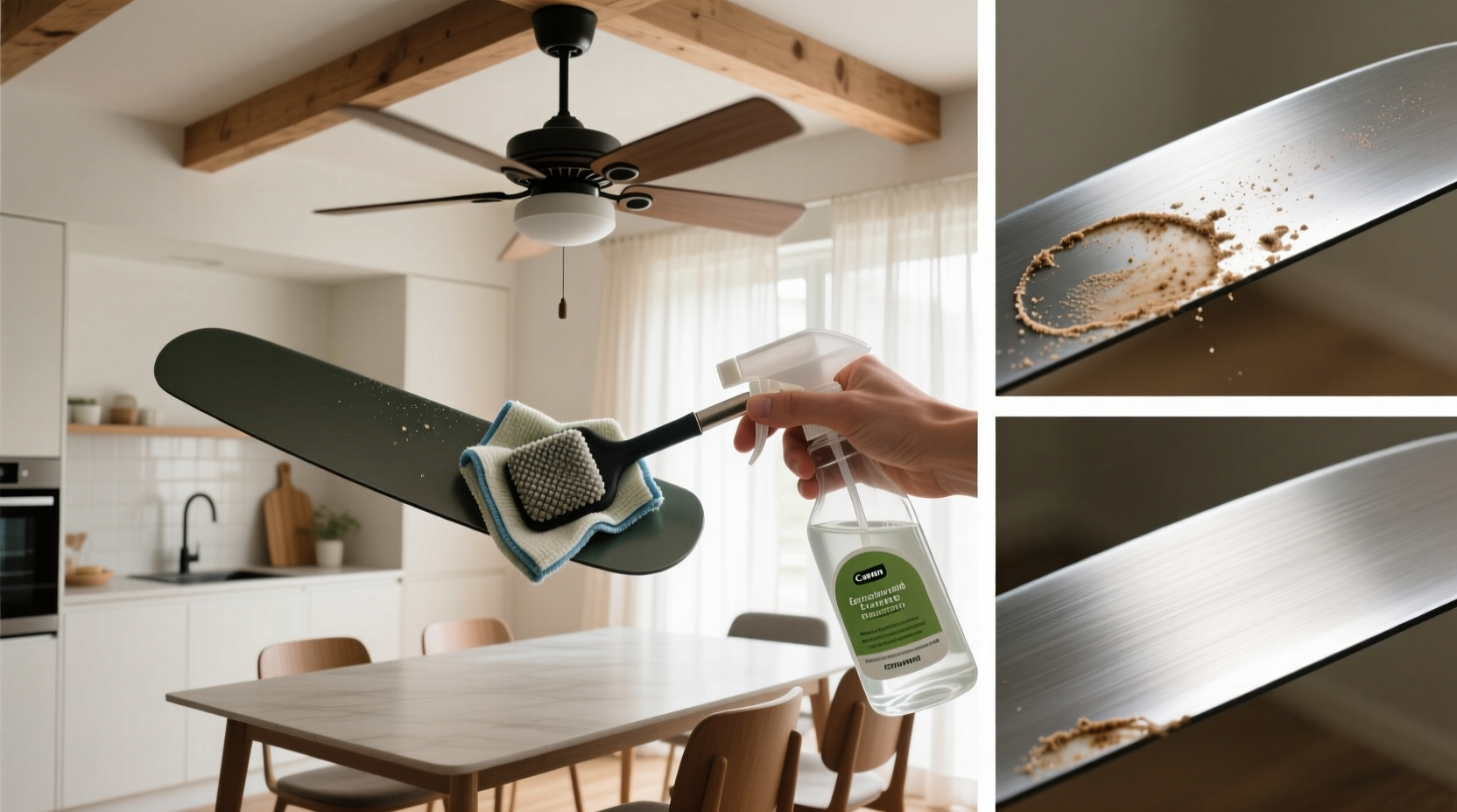 how to remove candle soot from ceiling fan blades