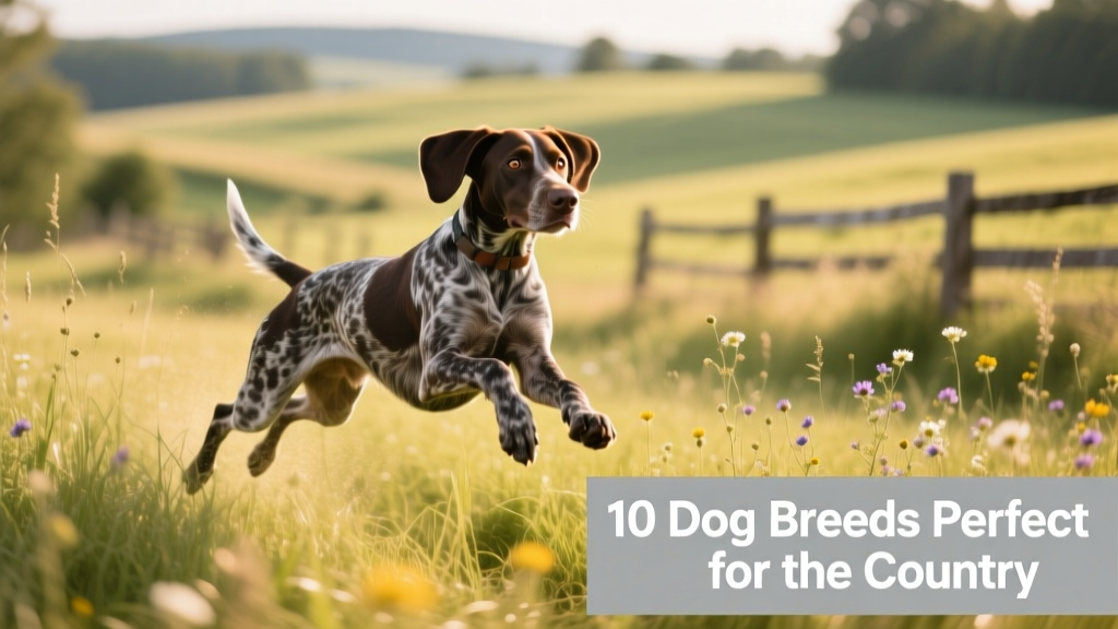 German Shorthaired Pointer bounding through tall grass with focused expression
