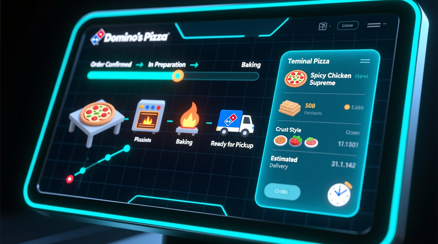 track your dominos pizza order from a terminal