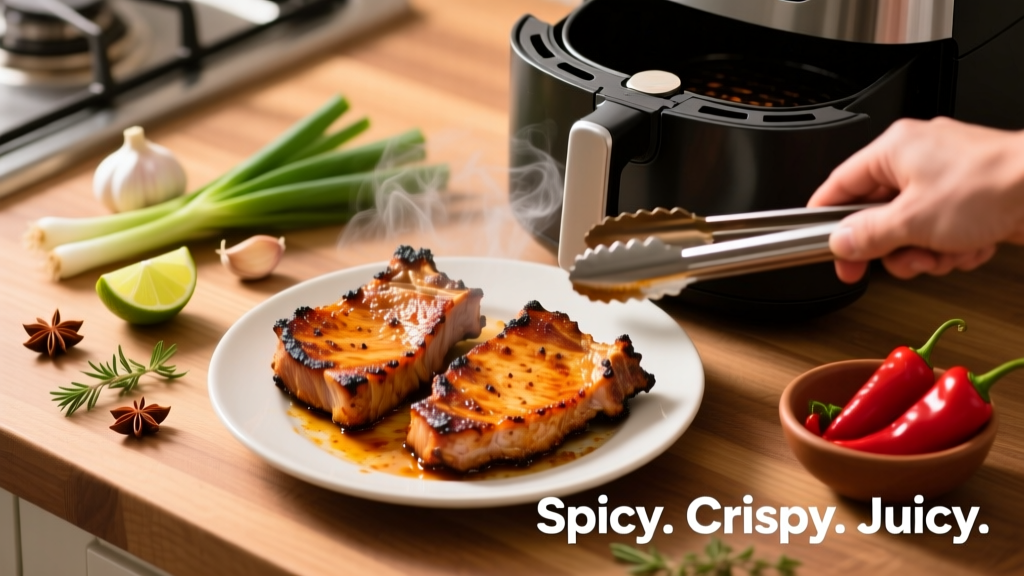 Jerk Pork Chops in Air Fryer: Crispy, Spicy & Juicy