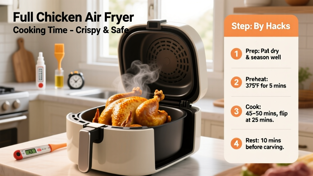 Full Chicken Air Fryer Cooking Time: Crispy & Safe