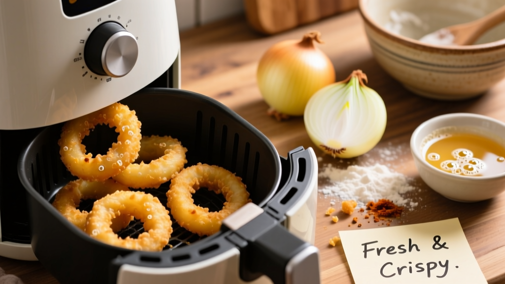 Crispy Beer Batter Onion Rings in Air Fryer