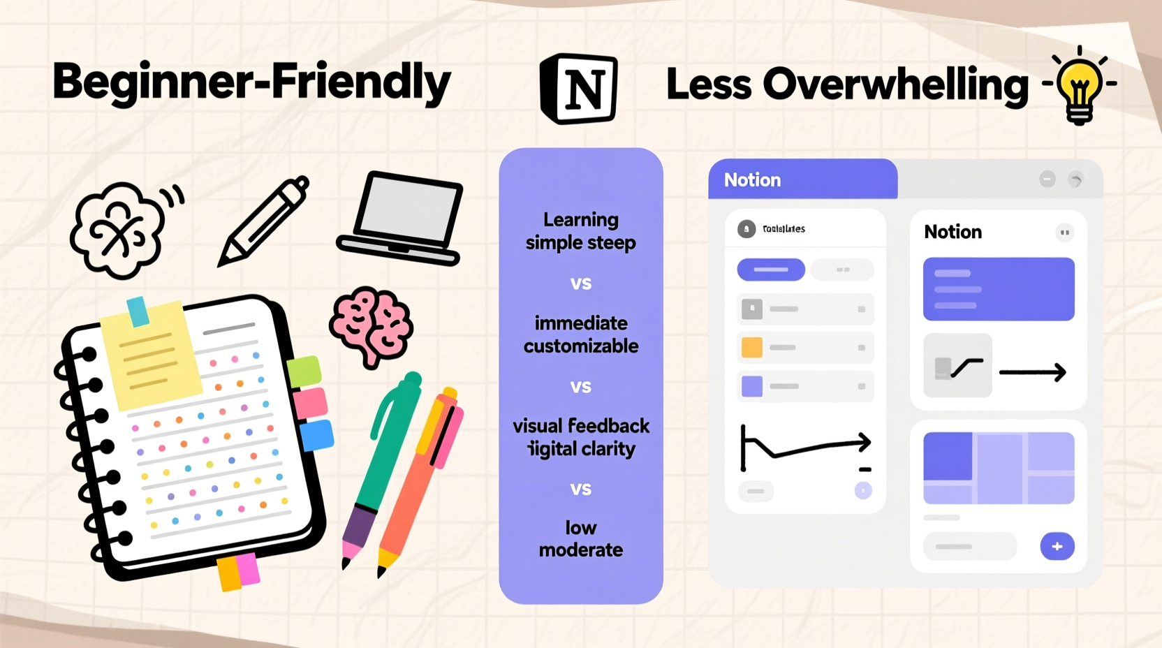 bullet journal vs notion which system is less overwhelming for beginners