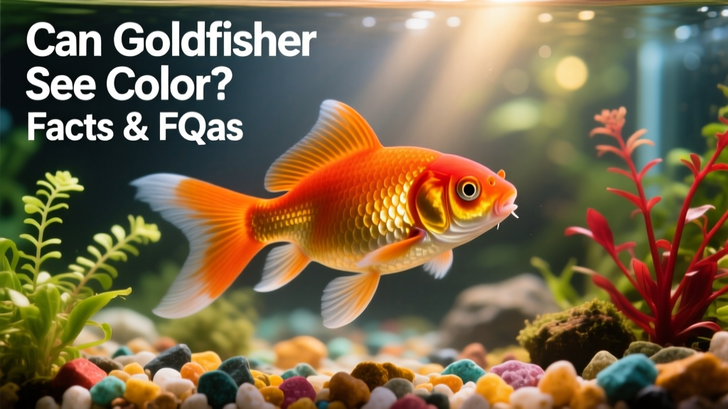 A vibrant common goldfish swimming near colorful gravel and live plants in a well-lit aquarium