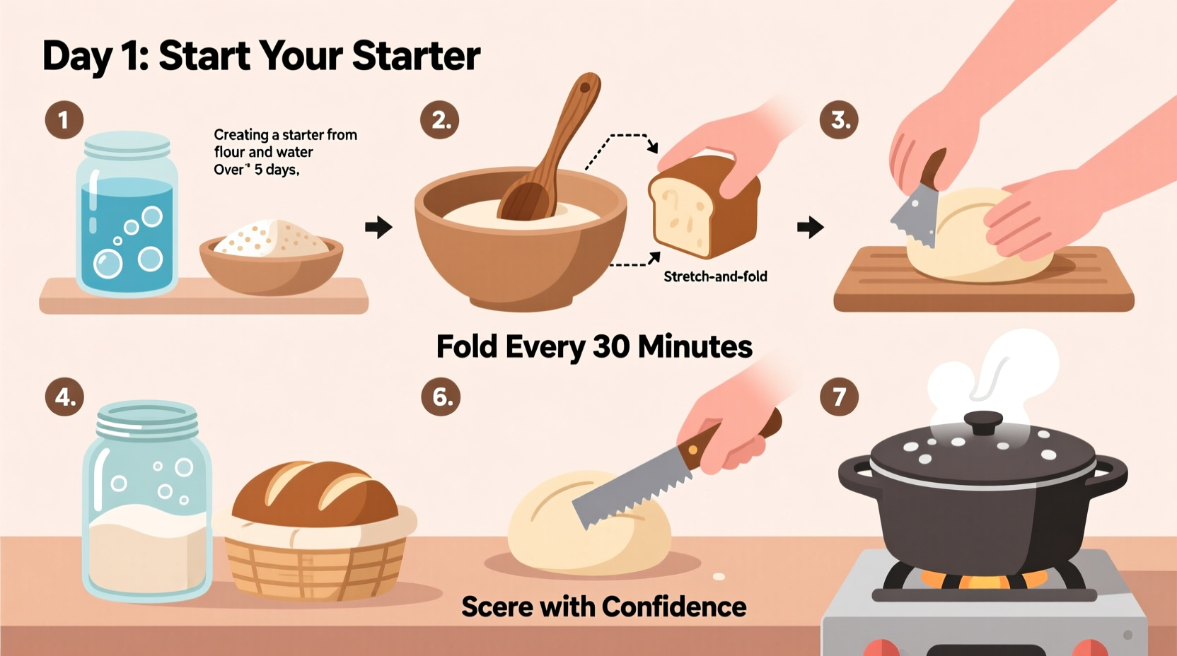 step by step guide to mastering sourdough bread with zero prior baking experience