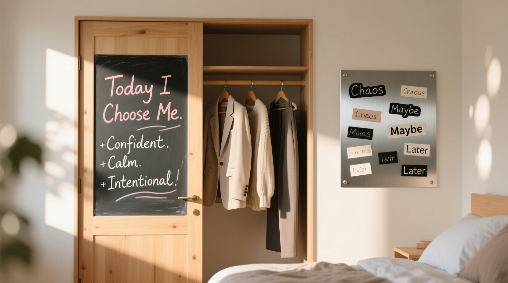 closet affirmations chalkboard vs magnetic word wall