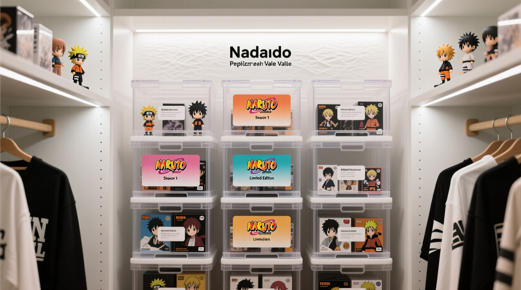 anime merch box organization without wasting closet space