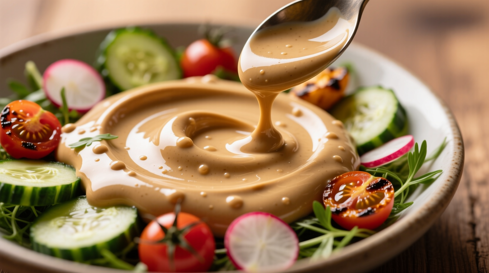add tahini to make any sauce or dip creamier
