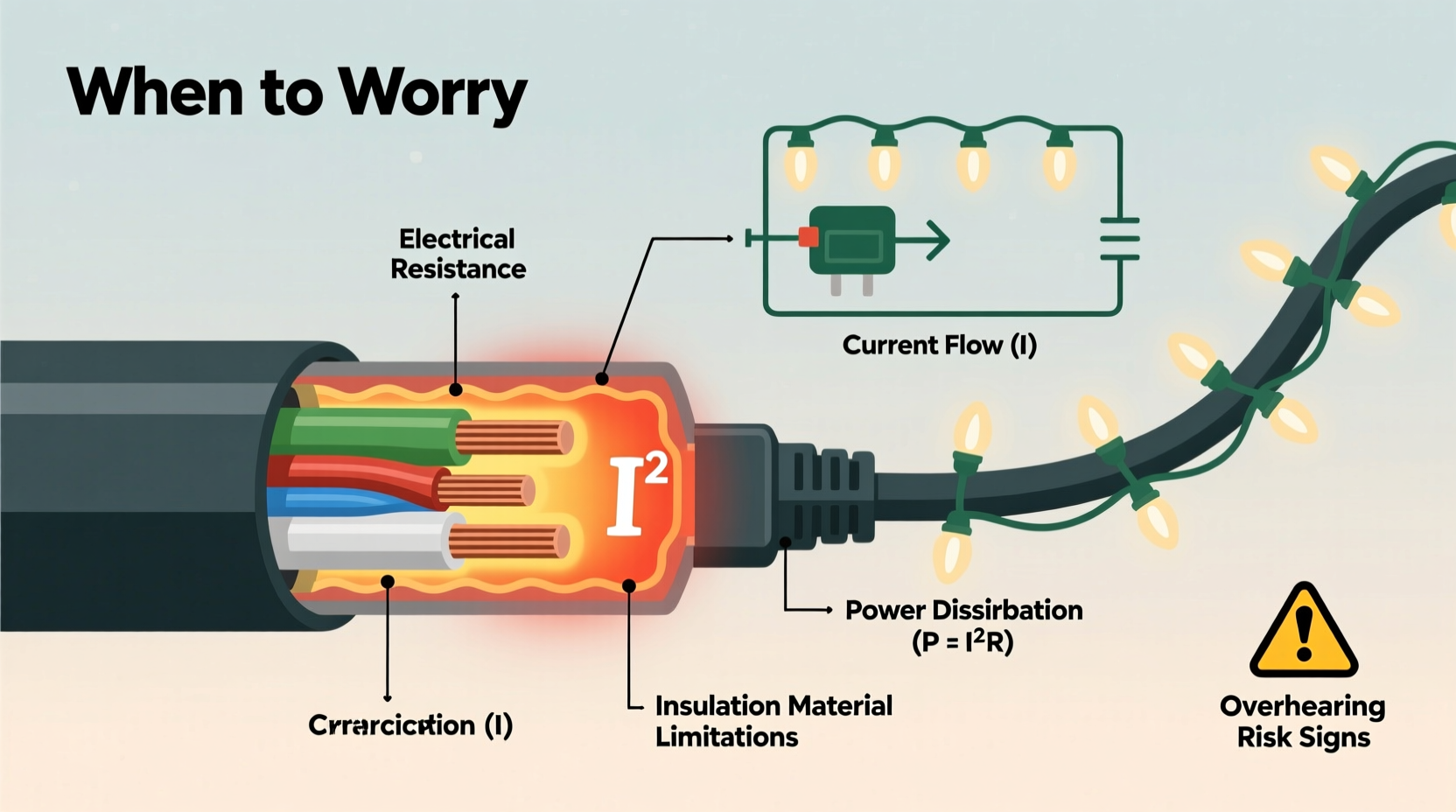 why do extension cords get warm when powering christmas lights and when to worry