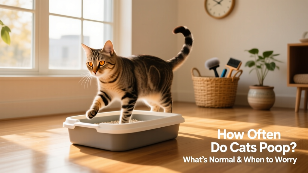 Cat calmly using a clean, uncovered litter box with natural lighting—demonstrating ideal elimination environment