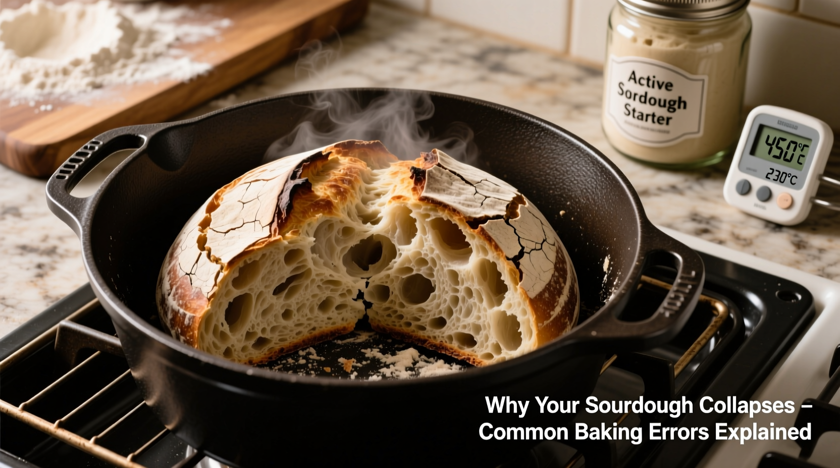 why does my sourdough bread collapse in the oven common baking errors