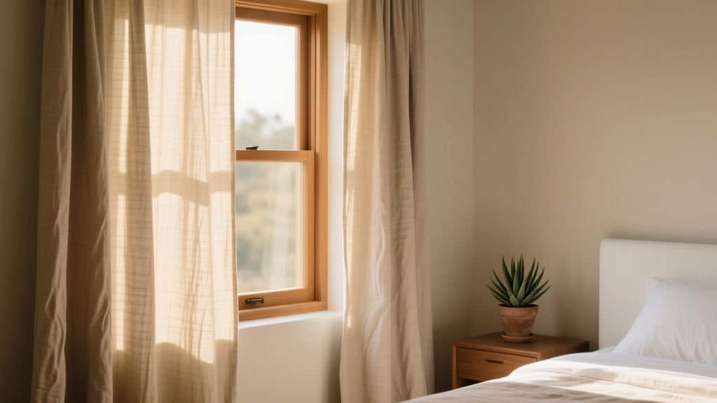 Bedroom Organic Linen Curtain Draping - The Decor Mag