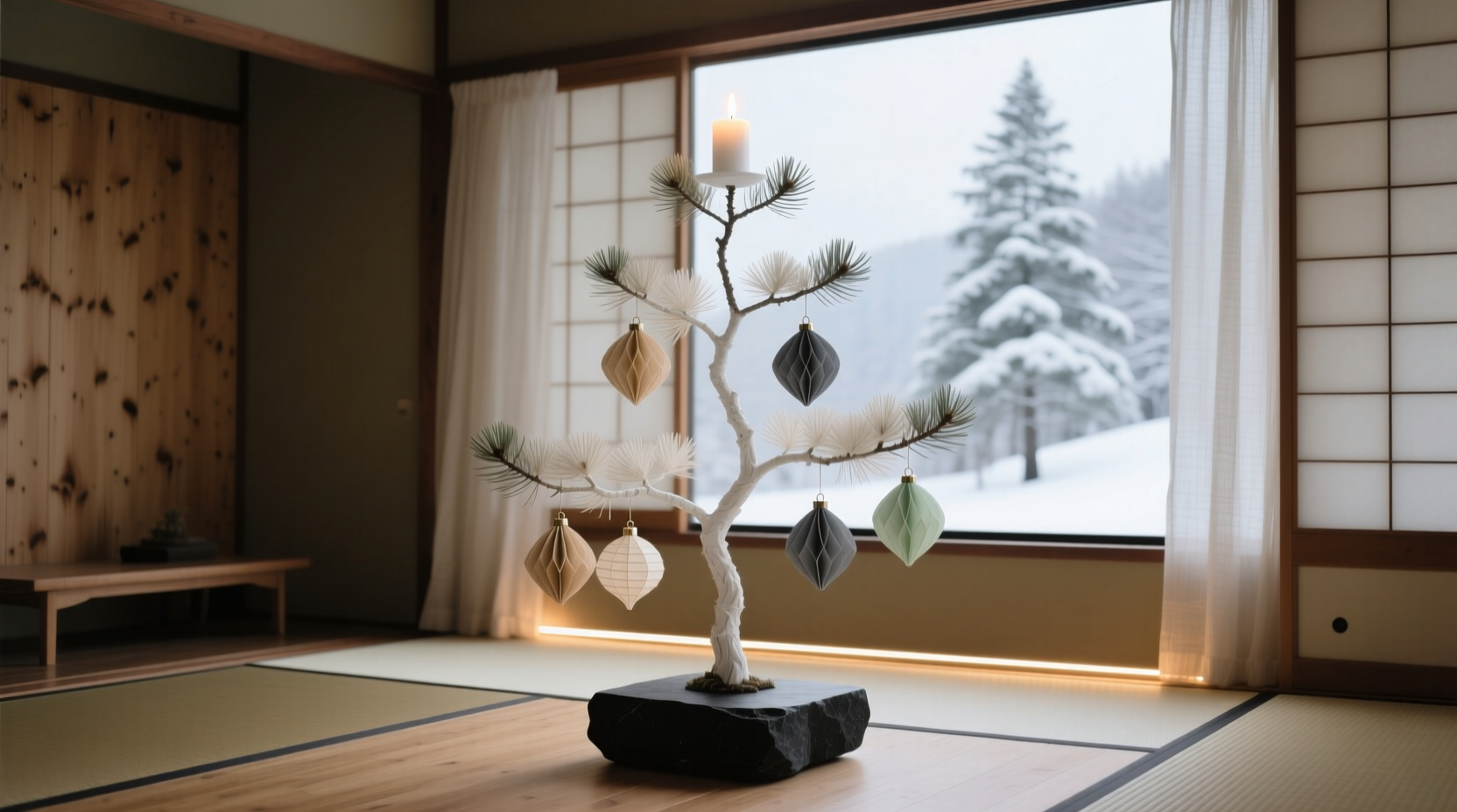 how to create a zen inspired minimalist christmas tree with subtle lighting