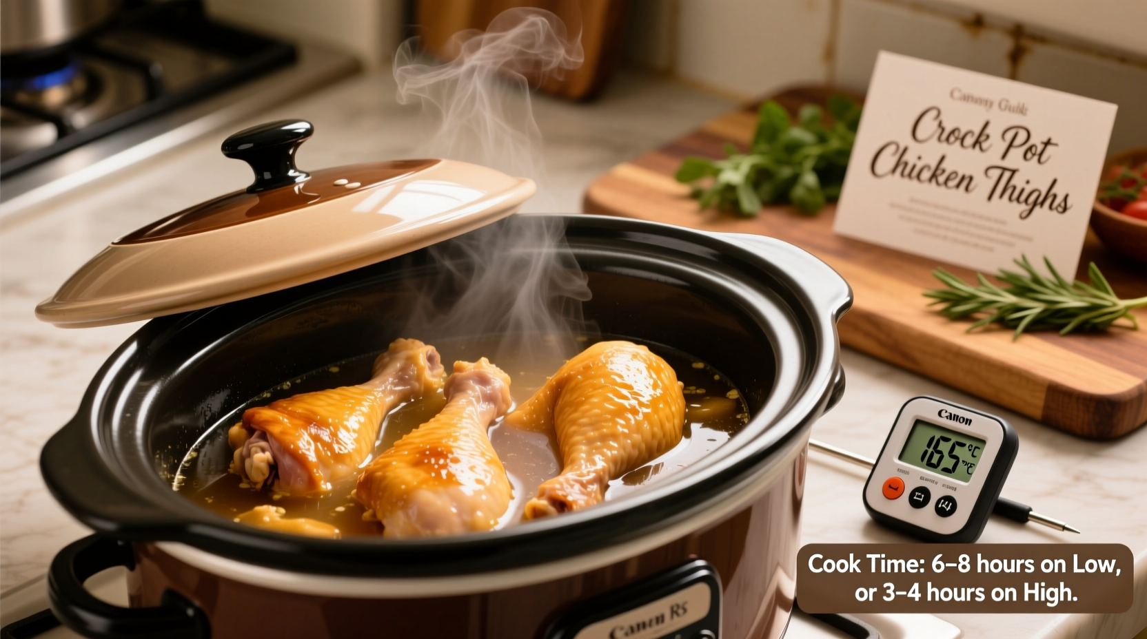 cooking chicken thighs in crock pot how long